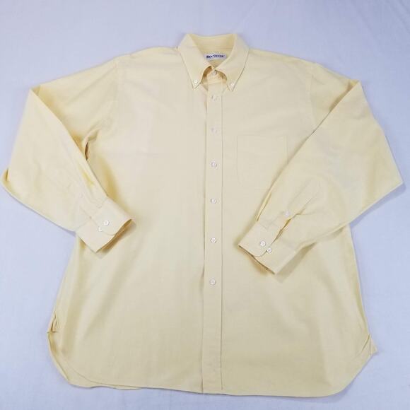 Ben Silver Shirt Mens 17-36 Button Down Long Sleeve Made USA Pocket Dress Shirt - Picture 2 of 9